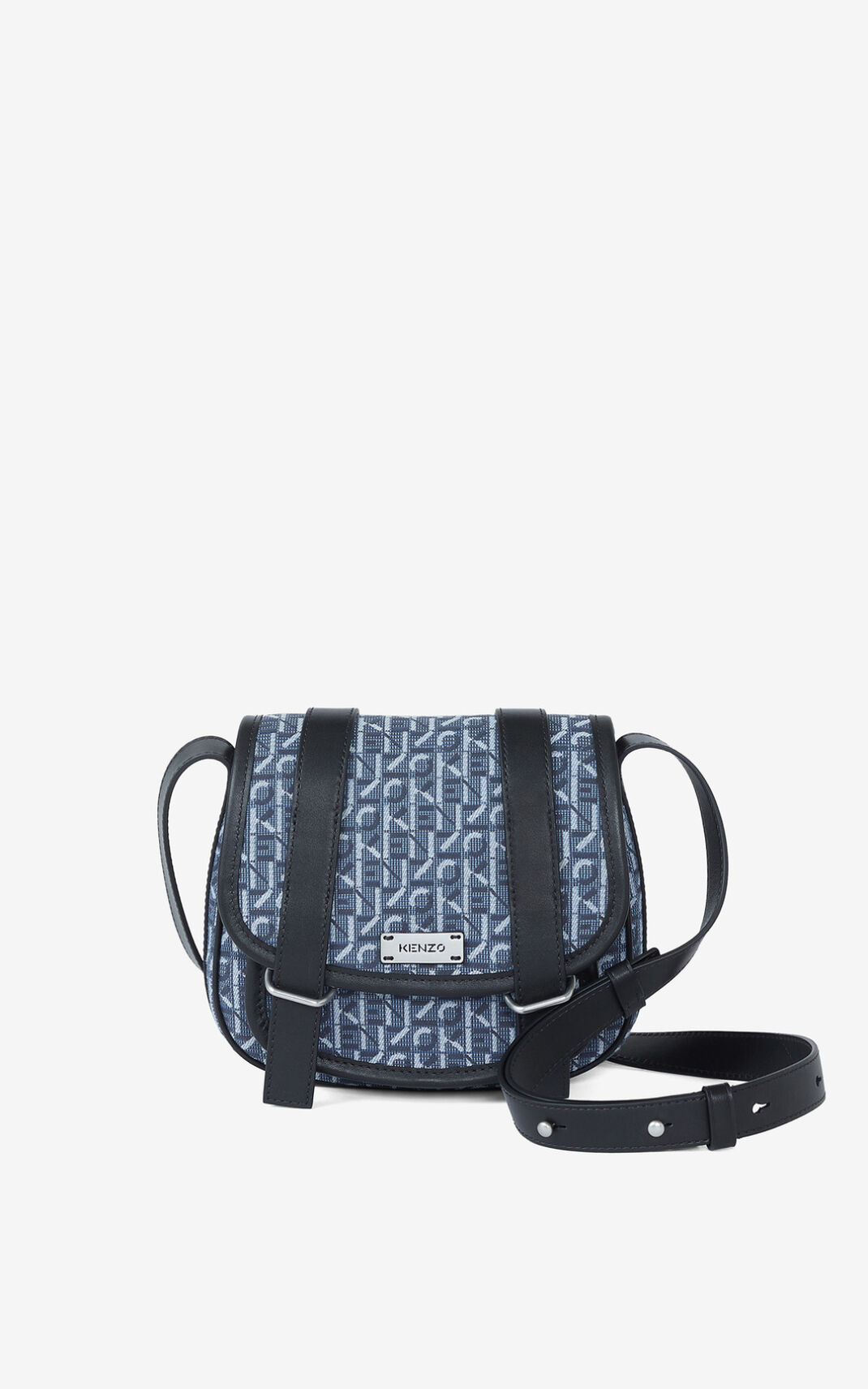 Kenzo Small jacquard Courier Messenger Taske Dame - Mørkeblå Blå DK-625983